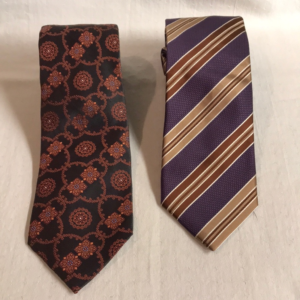2 Daniel Lazaro Figueredo Handsewn in Italy 100% Silk Mens Ties